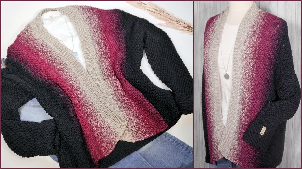 Strickanleitung - Cardigan GRADICOLOR - Farbverlauf - No.213