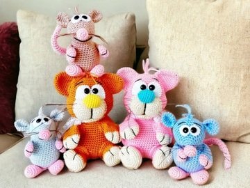 Cat and mouse - Crochet Pattern from Diana´s kleiner Häkelshop