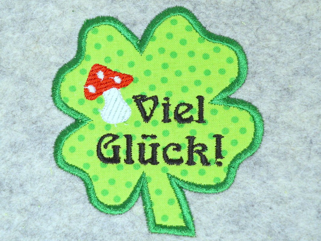 Stickdatei Applikation Glücksbringer 3erlei für den 10x10cm Rahmen