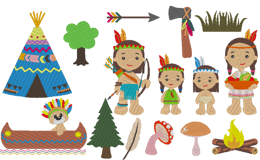 Indianer Mega Set Stickdatei