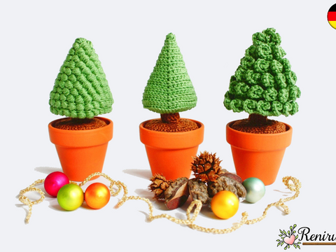 Häkelanleitung 3 Weihnachtsbäumchen