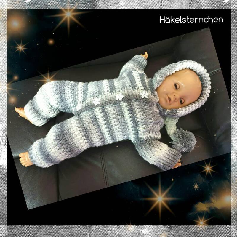 Häkelanleitung - Baby oder Puppen Overall "Zipfelzwerg" gehäkelt - Bild 2