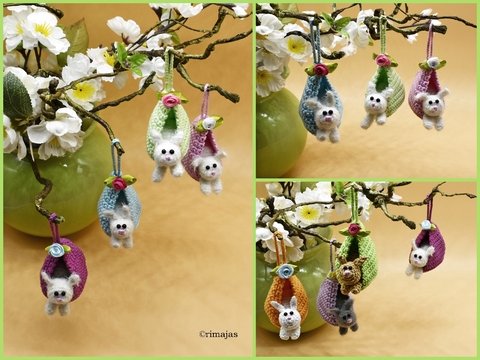 Häkelanleitung - "Häschen-Anhänger" - Ideal für Wollreste!