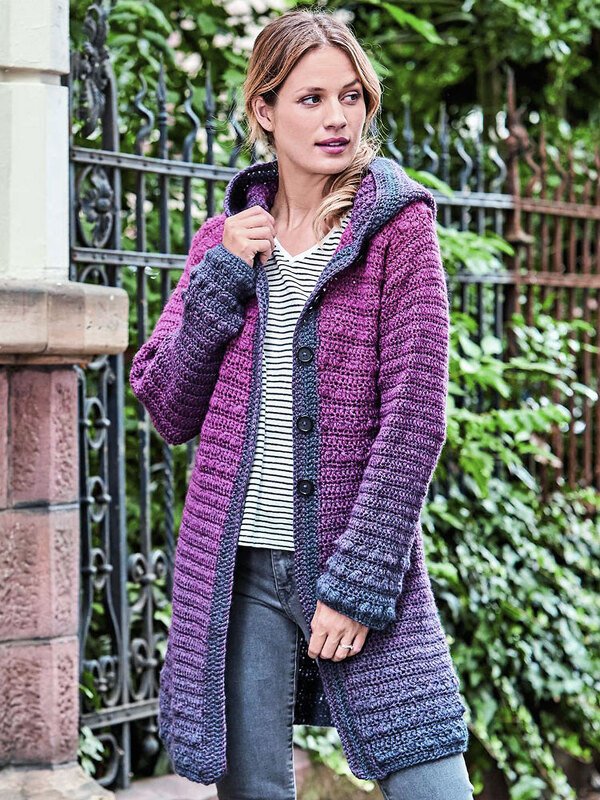 HÄKELJACKE HOODIE-LIKE