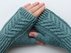 Knitting pattern: Hand cuffs with decorative braid