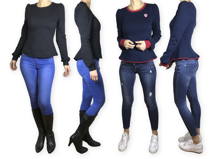 Damen Pullover mit sportlich trachtigen Akzenten "Pabla-01" in Größe 34-48 als E-Book - inkl. Schnittmuster + Nähanleitung.