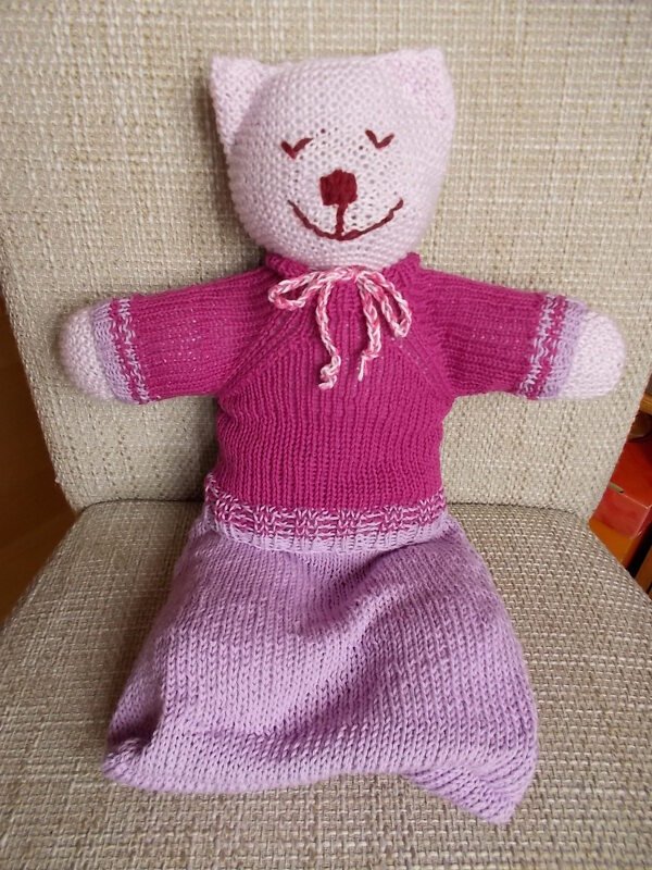 Pullover und Schlafsack für Teddys und Puppen 35-40 cm - Strickanleitung - Bild 4