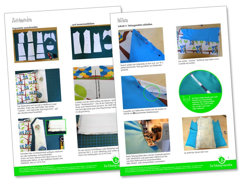 Jersey knit dress for girls // Euro sizes 80-122 / US-size 18m to 7 sewing pattern