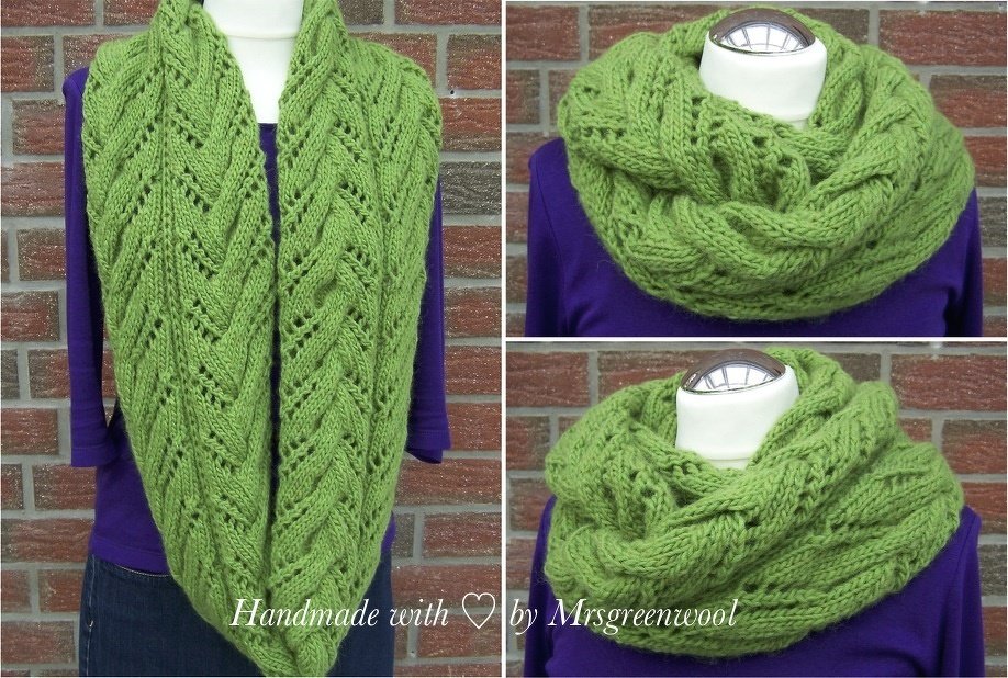 Strickanleitung für Loopschal im Ajourmuster