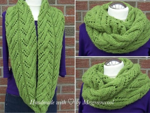 Strickanleitung für Loopschal im Ajourmuster