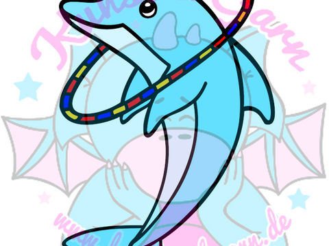 Plotterdatei Delphin mit Reifen