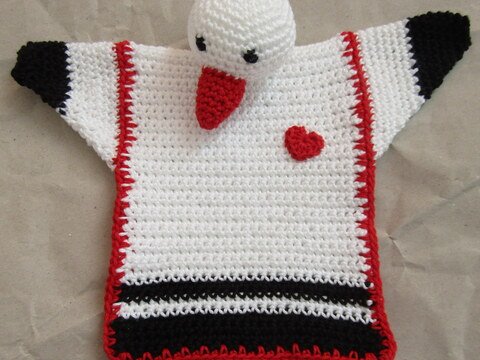 Schmusetuch Storch - erstes Spielzeug für Babies