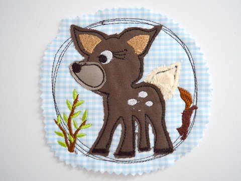 Stickdatei Rehkitz doodle 13x18cm 2er SET