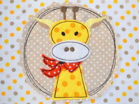 Stickdatei Giraffe doodle 4er SET 10x10cm