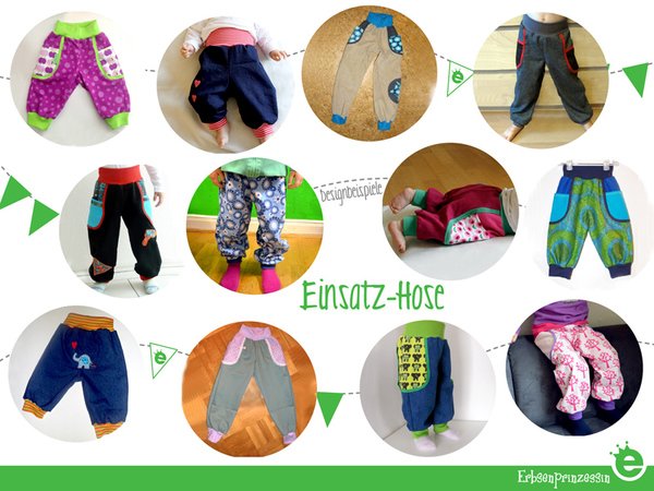 Insert pants for kids toddlers babies • sewing pattern sizes EU 68 – 134, US 6M to 9
