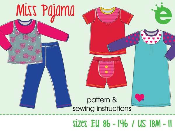 Miss Pajama children pajamas || Euro-size 86-146 / US-size 18m to 11 girls