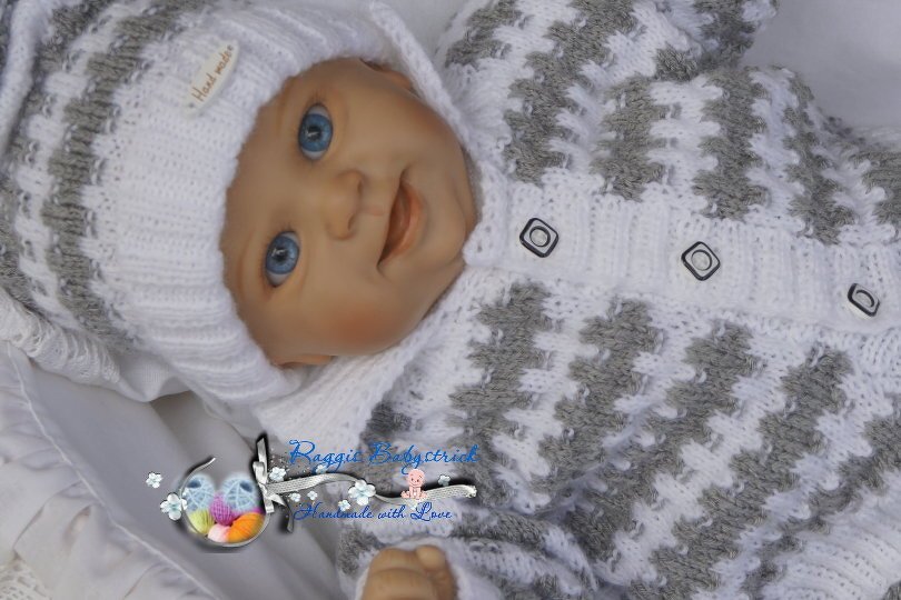 Strickanleitung für Baby's u. Reborns Modell Micky Gr. 50 - 56 4-teilig