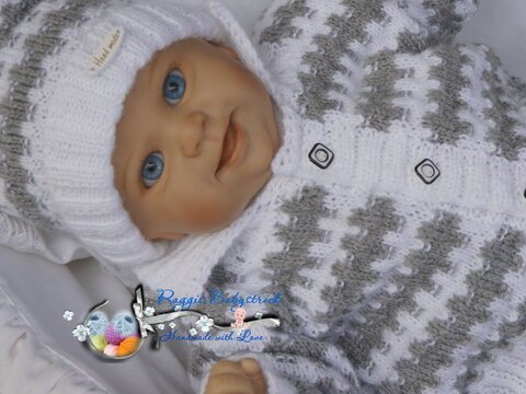 Strickanleitung für Baby's u. Reborns Modell Micky Gr. 50 - 56 4-teilig