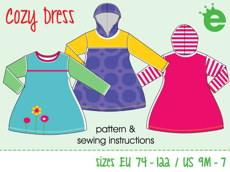 The cozy dress, Euro-size 74-122 / US-size 9m – 7,