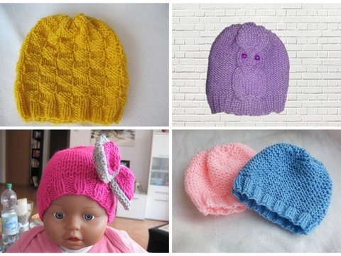 Strickanleitung Babymützen 4in1 tragbar von 0-6 Monaten