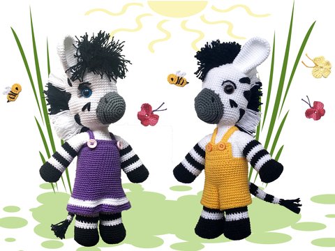 Zebra und Freunde Häkelanleitung Amigurumi