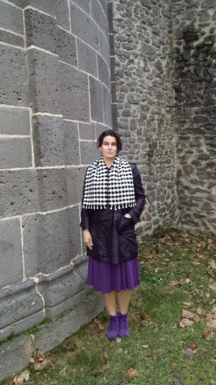 Wirkungsvolles Häkelmuster "Hahnentritt" gehäkelt und gewebt