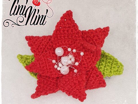 Weihnachtsstern-Haarspange