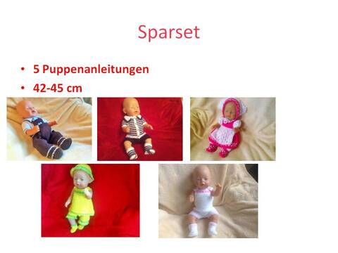 Strickanleitungen Sparset Puppenmodelle 42-45 cm
