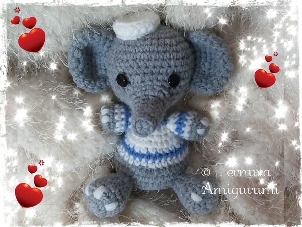 Crochet pattern Thoby, the puppy + Elly, the elephant PDF english- deutsch- dutch ternura amigurumi