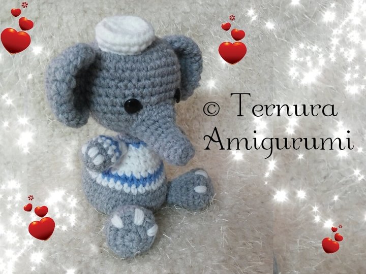 Crochet pattern Thoby, the puppy + Elly, the elephant PDF english- deutsch- dutch ternura amigurumi