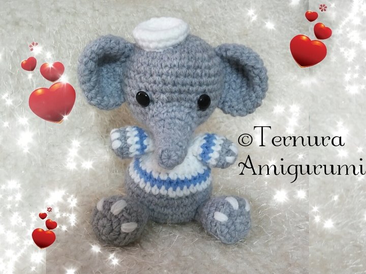 Crochet pattern Thoby, the puppy + Elly, the elephant PDF english- deutsch- dutch ternura amigurumi