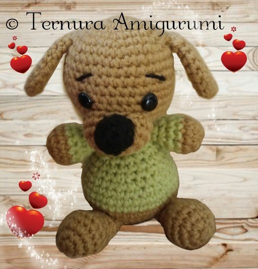 Crochet pattern Thoby, the puppy + Elly, the elephant PDF english- deutsch- dutch ternura amigurumi
