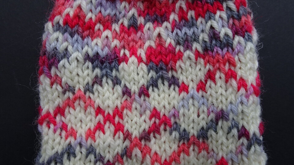 Strickanleitung für Socken mit Rhombenmuster, Gr. 38/39