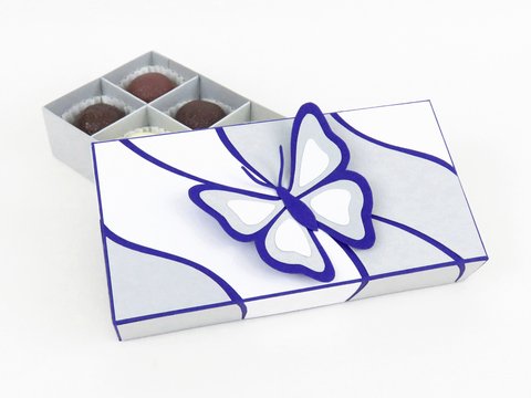 Pralinenschachtel mit Schmetterling – Bastelanleitung und Vorlagen