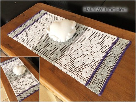 Häkeln / Tischläufer "Flower Power"