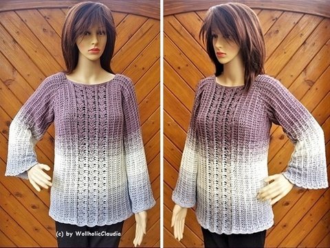 Häkelanleitung Pullover "Eiskristall" - alle Größen