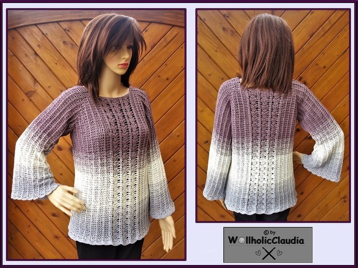 Häkelanleitung Pullover "Eiskristall" - alle Größen