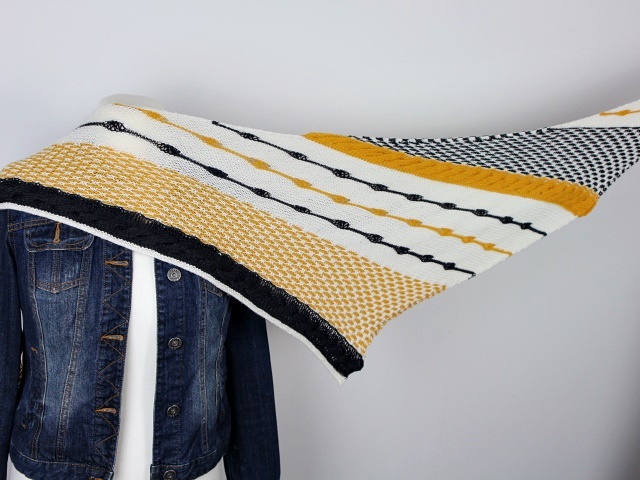 Knitting Pattern PDF Shawl with Cables, Slip Stitch Pattern and Short Rows - Image 3