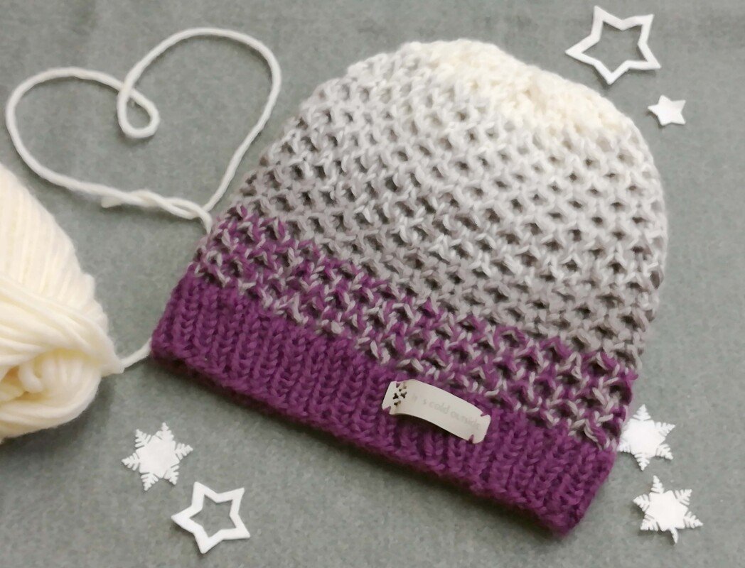 Strickanleitung Mütze *** OMBRE *** mit Farbverlauf und raffiniertem Muster, alle Größen