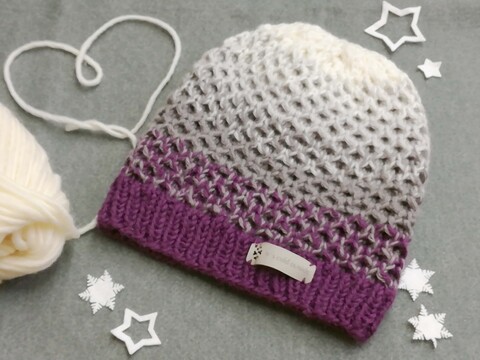 Strickanleitung Mütze *** OMBRE *** mit Farbverlauf und raffiniertem Muster, alle Größen