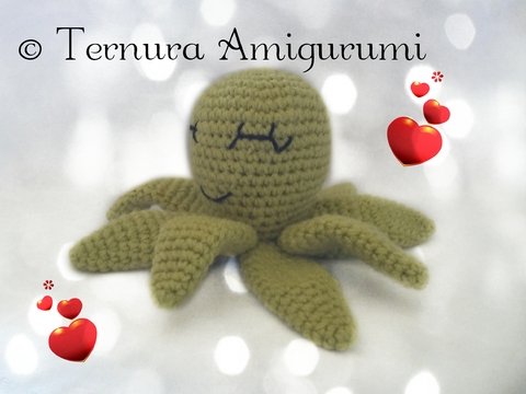 Crochet pattern of Peppe, the octopus PDF english- deutsch- dutch. Ternura Amigurumi