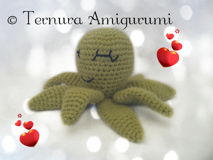 Häkelanleitung von Peppe, der Krake PDF english- deutsch- dutch. Ternura Amigurumi