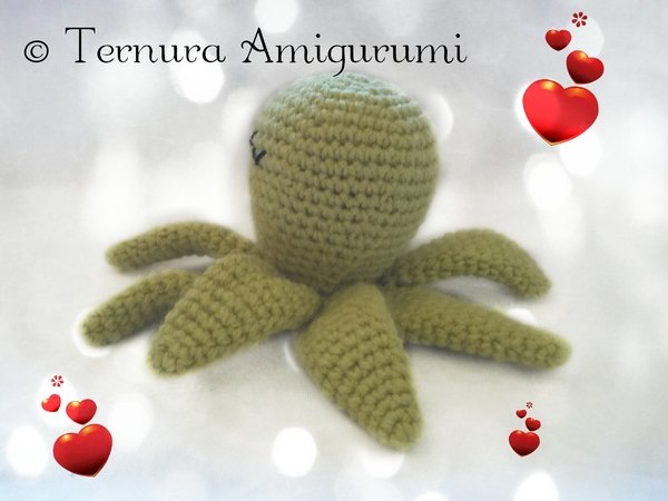 Crochet pattern of Peppe, the octopus PDF english- deutsch- dutch. Ternura Amigurumi