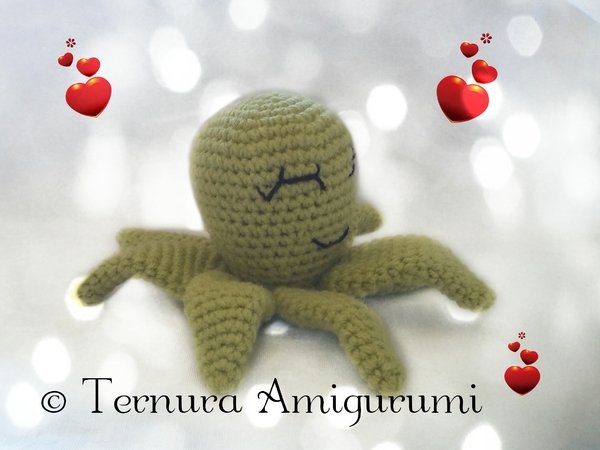 Crochet pattern of Peppe, the octopus PDF english- deutsch- dutch. Ternura Amigurumi