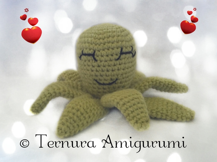 Häkelanleitung von Peppe, der Krake PDF english- deutsch- dutch. Ternura Amigurumi