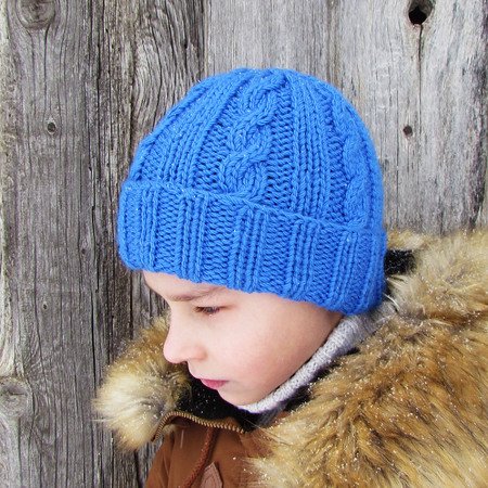 Knitted hat pattern cap