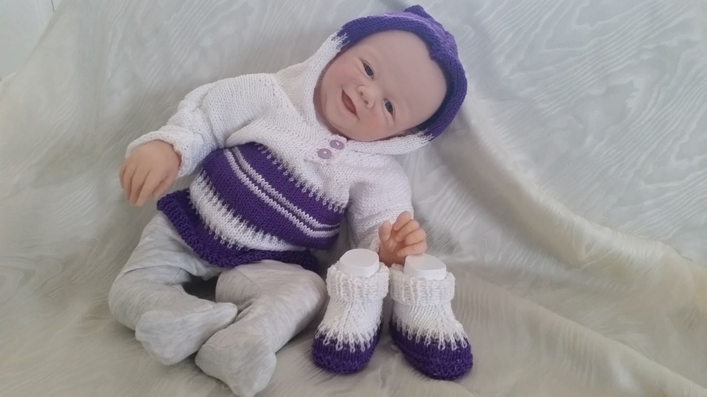 Strickanleitung - Babyset "Sophie", 1 - 3  Monate