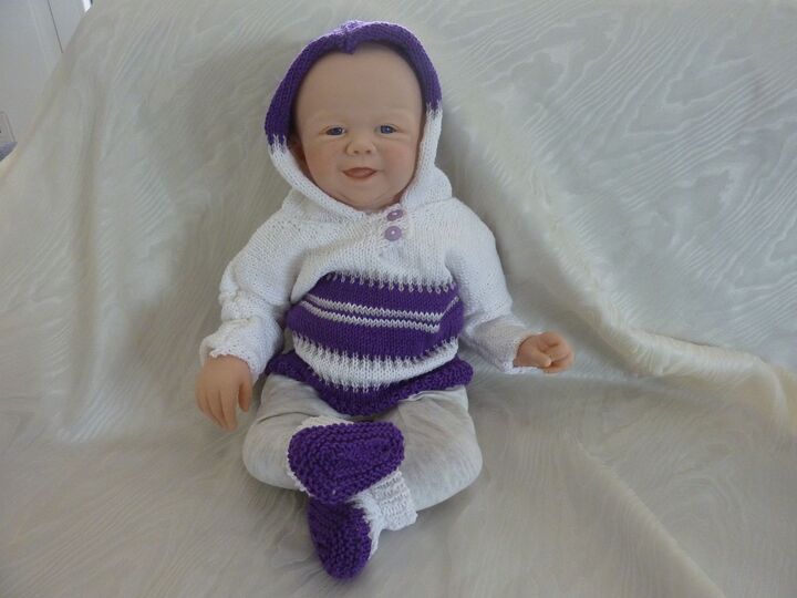 Strickanleitung - Babyset "Sophie", 1 - 3  Monate
