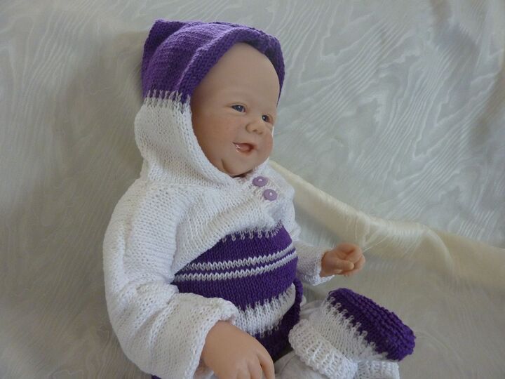 Strickanleitung - Babyset "Sophie", 1 - 3  Monate