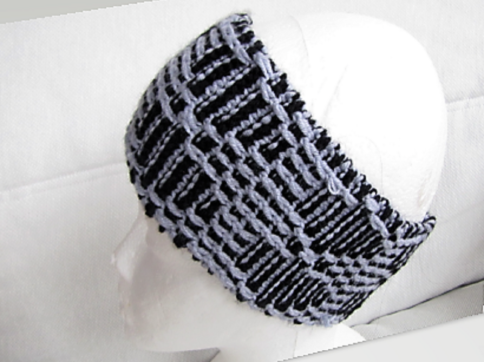 Strickanleitung_      Stirnband-Indigo